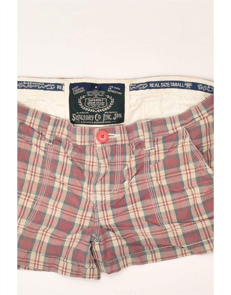 SUPERDRY Womens Chino Shorts Small W32  Red Check Cotton | Vintage Superdry | Thrift | Second-Hand Superdry | Used Clothing | Messina Hembry 