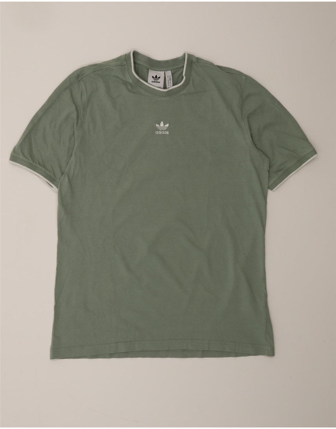 ADIDAS Mens T-Shirt Top Medium Green Cotton