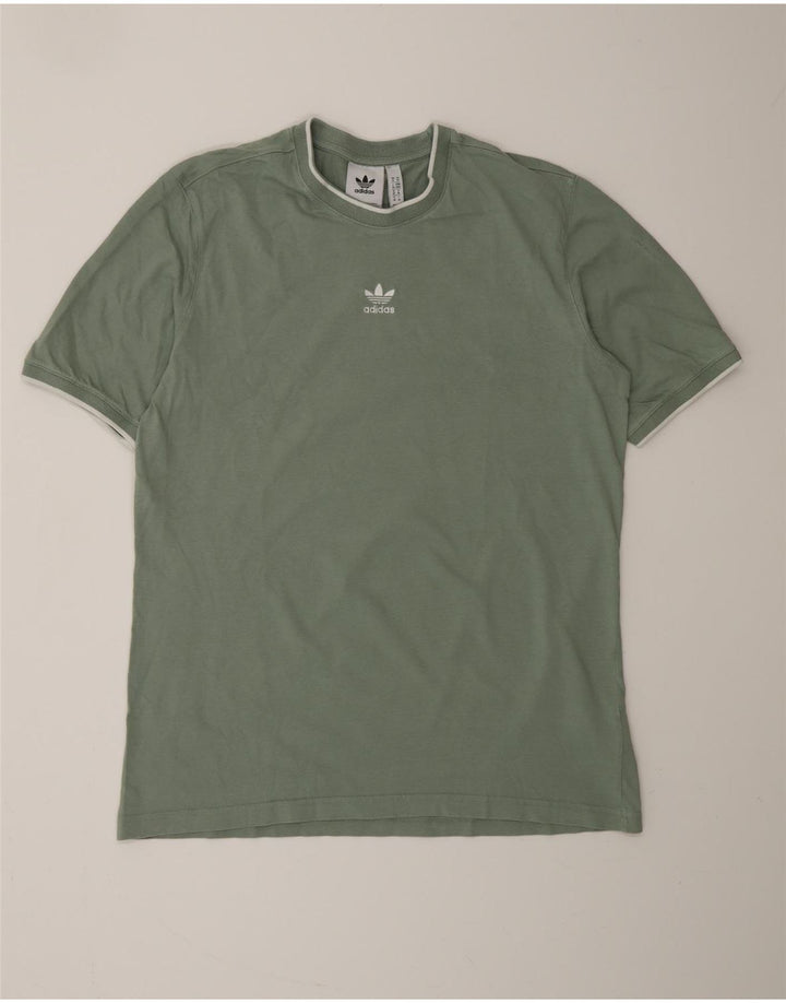 ADIDAS Mens T-Shirt Top Medium Green Cotton