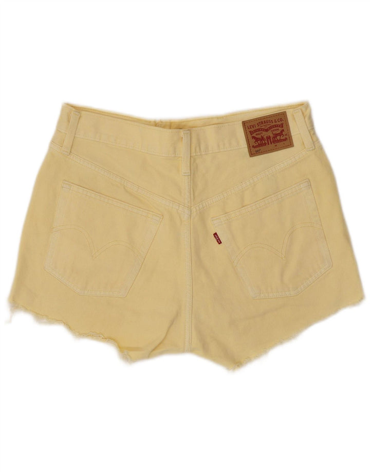 LEVI'S Womens 501 Denim Shorts W30 Medium  Yellow Cotton