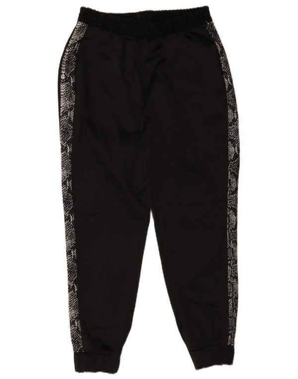 Zara Womens Tracksuit Trousers Joggers UK 10 Small Black Animal Print