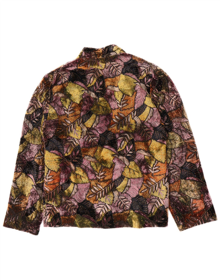 Vintage Womens 3 Button Blazer Jacket UK 14 Medium Multicoloured Floral