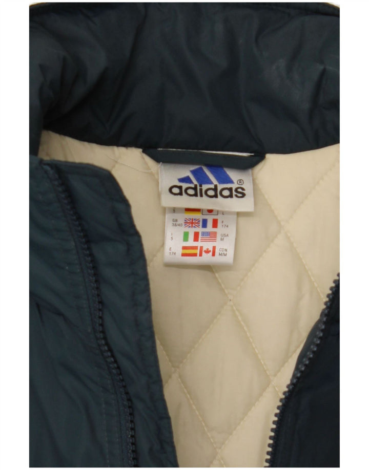 Adidas Mens Padded Jacket UK 38/40 Medium Navy Blue Nylon
