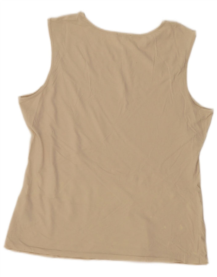 Jigsaw Womens Vest Top UK 14 Medium Beige Cotton