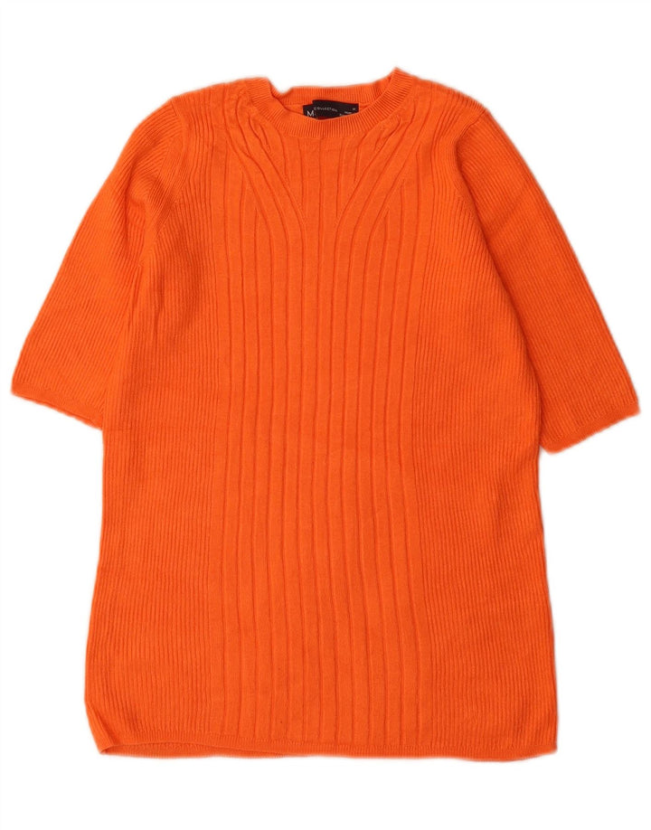 Marks & Spencer Womens Boat Neck Jumper Sweater UK 12 Medium Orange