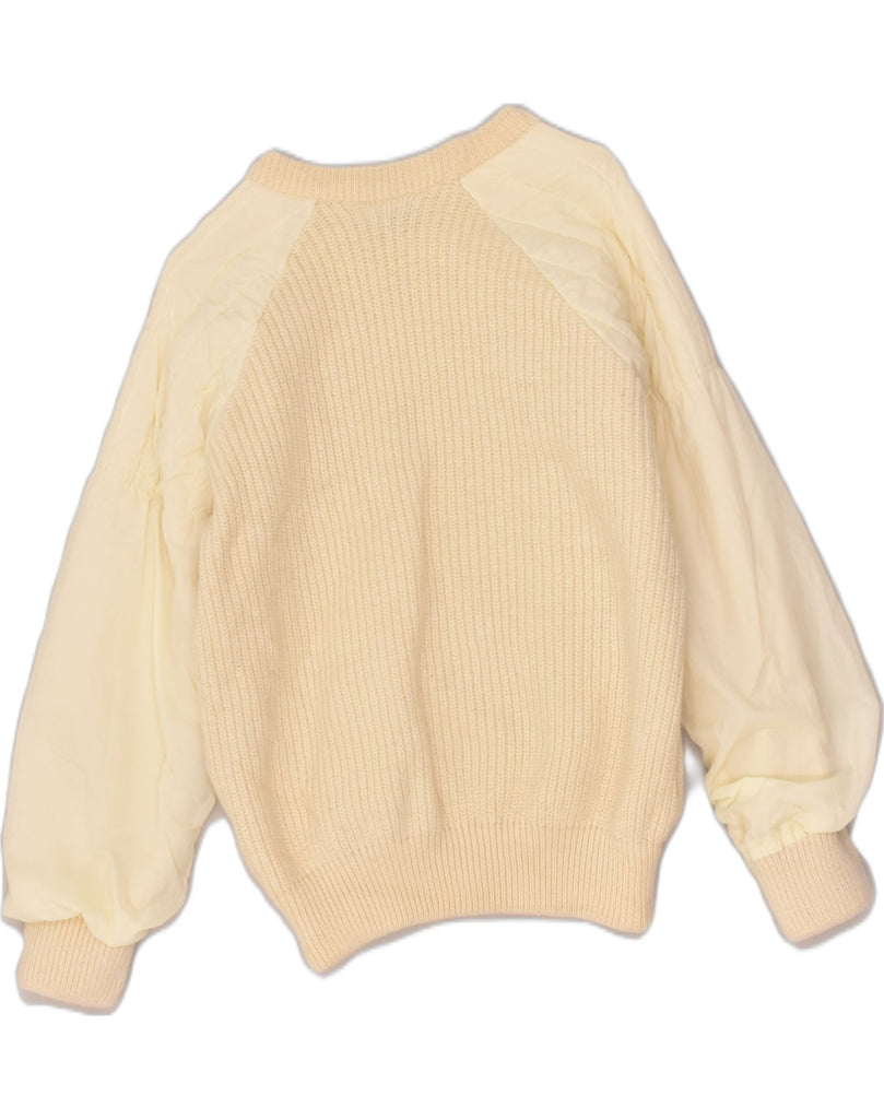 VINTAGE Mens Crew Neck Jumper Sweater Medium Yellow Acrylic | Vintage Vintage | Thrift | Second-Hand Vintage | Used Clothing | Messina Hembry 