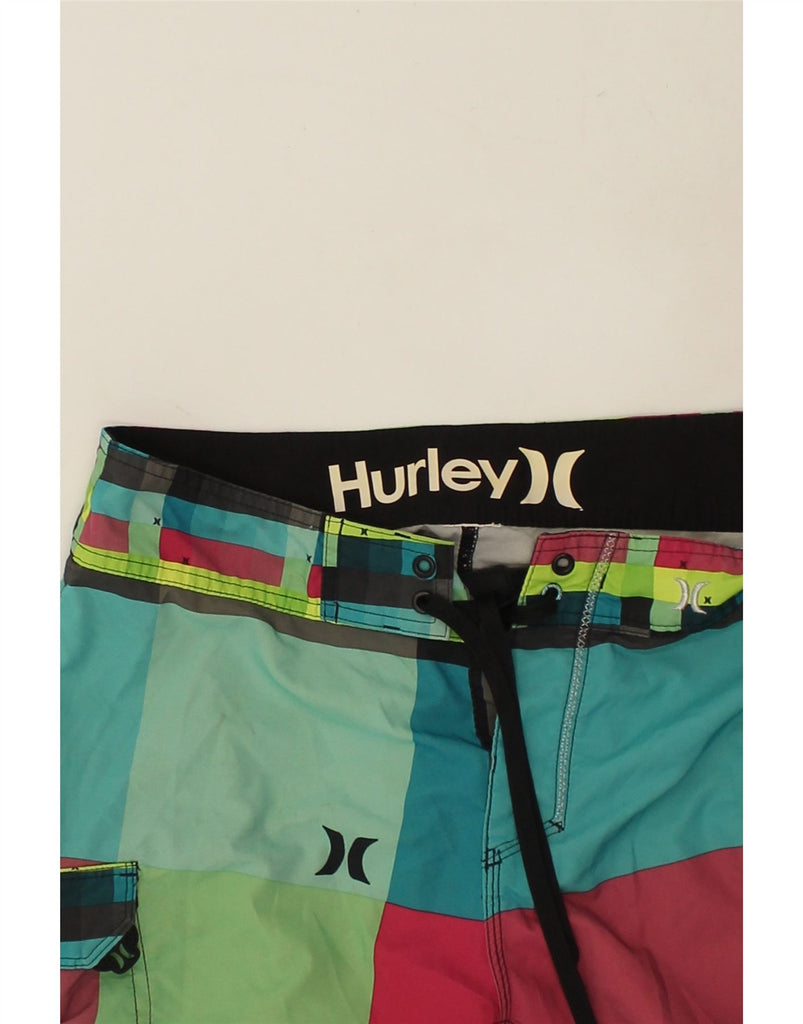 HURLEY Mens Swimming Shorts Medium Multicoloured Colourblock | Vintage Hurley | Thrift | Second-Hand Hurley | Used Clothing | Messina Hembry 