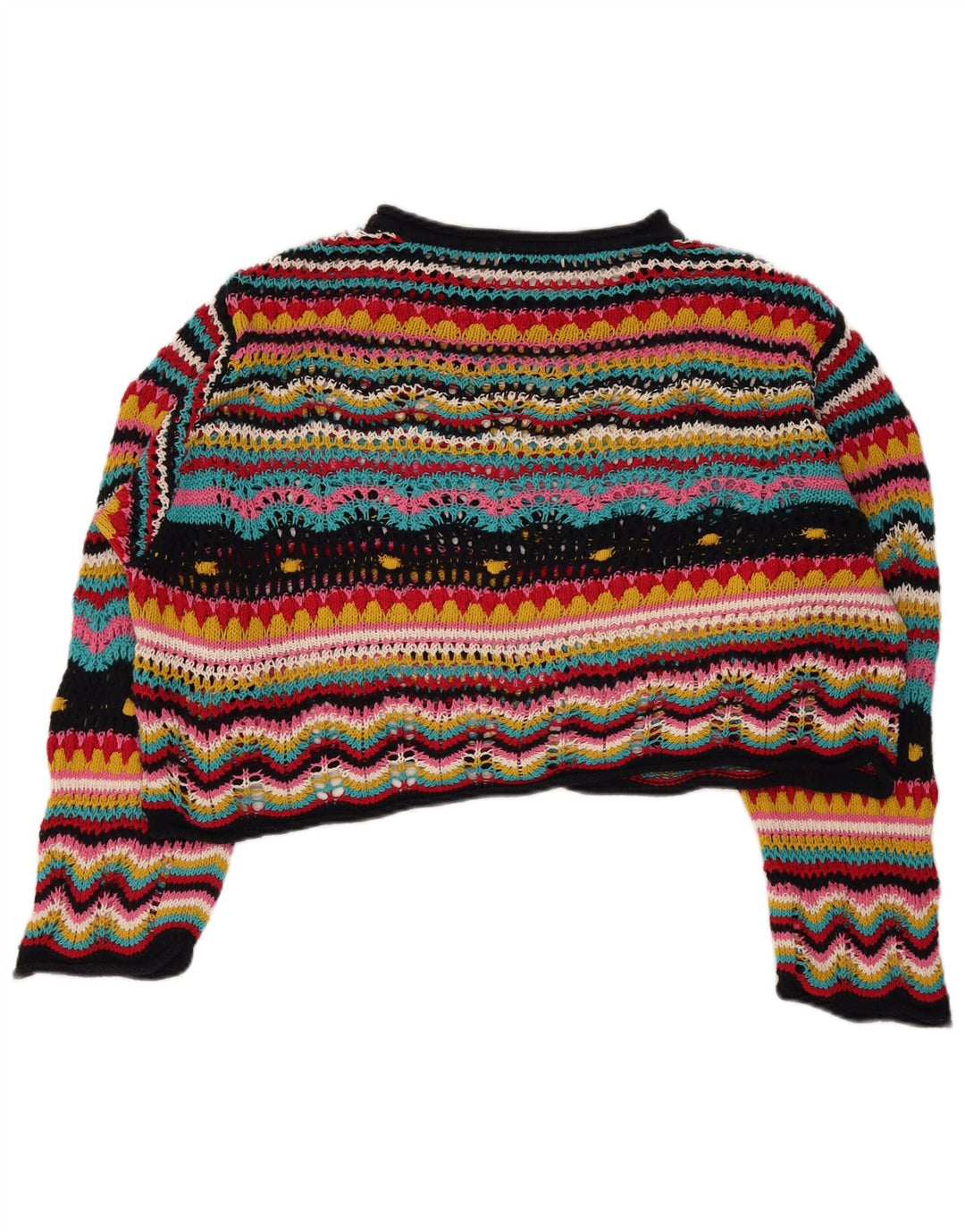 Zara Womens Boat Neck Jumper Sweater UK 14 Medium Multicoloured Striped