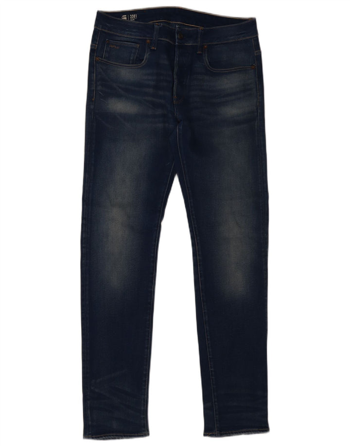 G-Star Mens 3301 Slim Jeans W30 L32 Blue Cotton