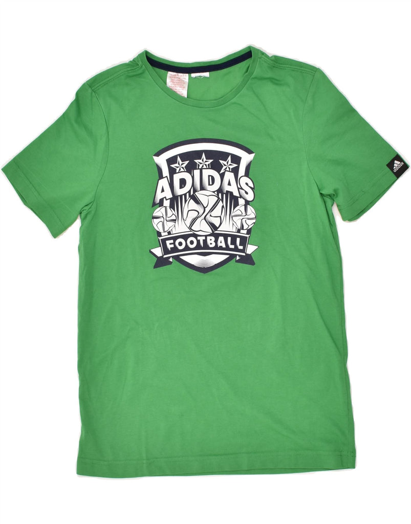 ADIDAS Boys Graphic T-Shirt Top 13-14 Years Green Cotton | Vintage Adidas | Thrift | Second-Hand Adidas | Used Clothing | Messina Hembry 