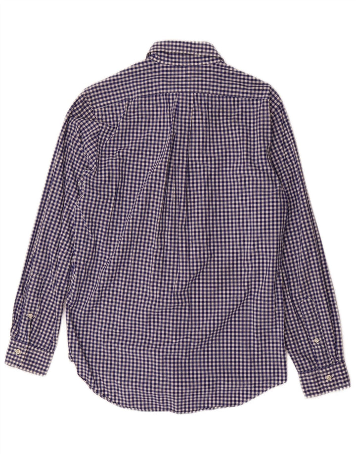 POLO RALPH LAUREN Mens Custom Fit Shirt Medium Blue Gingham Cotton