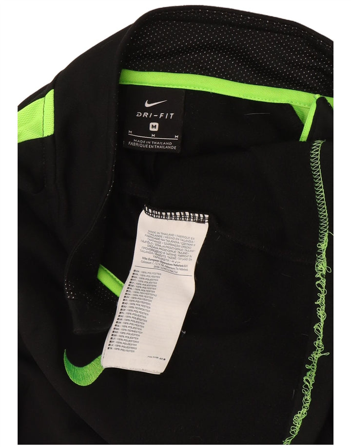 Nike Mens Dri Fit Zip Neck Pullover Tracksuit Top Medium Black Colourblock