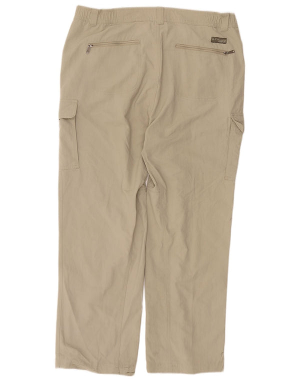 Columbia Mens Straight Cargo Trousers Medium W30 L28 Beige Nylon