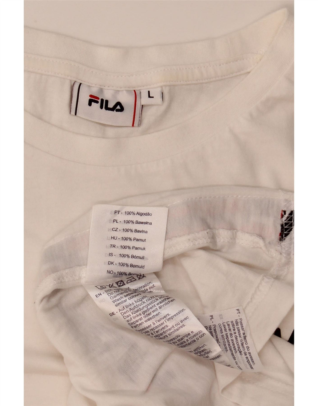 Fila Mens Graphic T-Shirt Top Large White Cotton