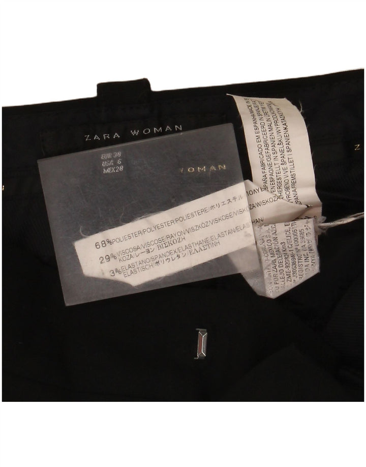 Zara Womens Wide Leg Suit Trousers EU 38 Small W28 L32 Black Polyester
