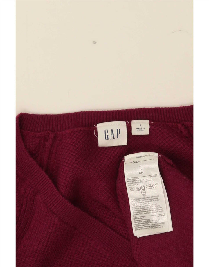 Gap Womens V-Neck Jumper Sweater UK 10 Small Pink Nylon