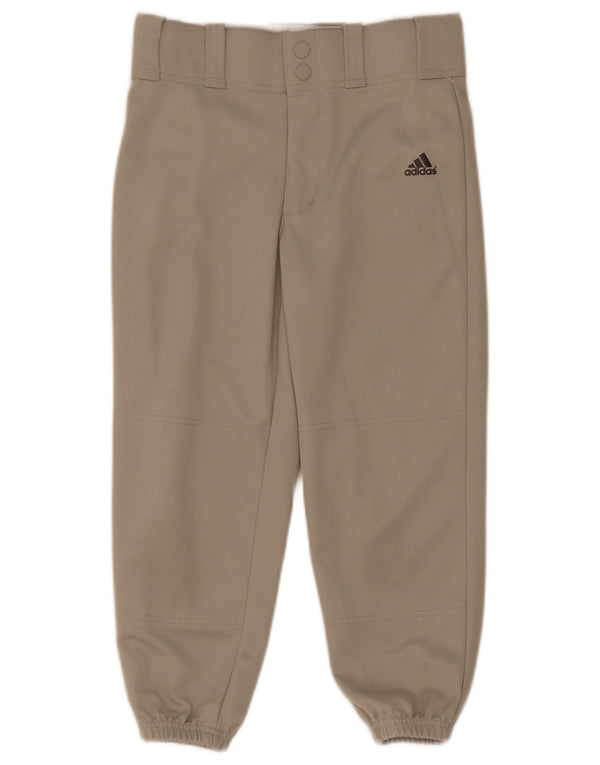Adidas Boys Capri Tracksuit Trousers Joggers 8-9 Years Small Grey Polyester