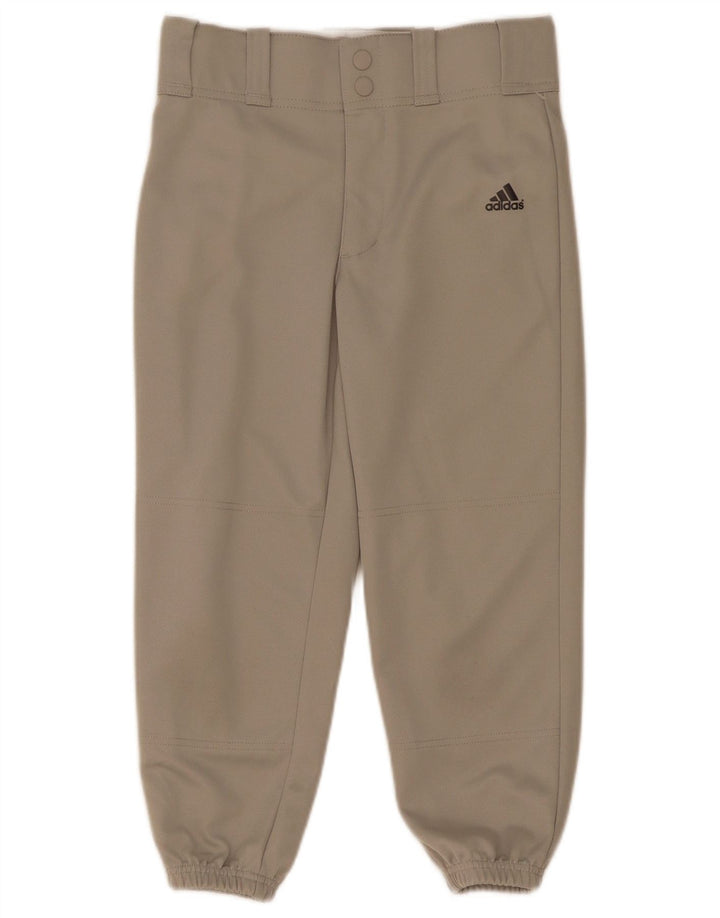 Adidas Boys Capri Tracksuit Trousers Joggers 8-9 Years Small Grey Polyester