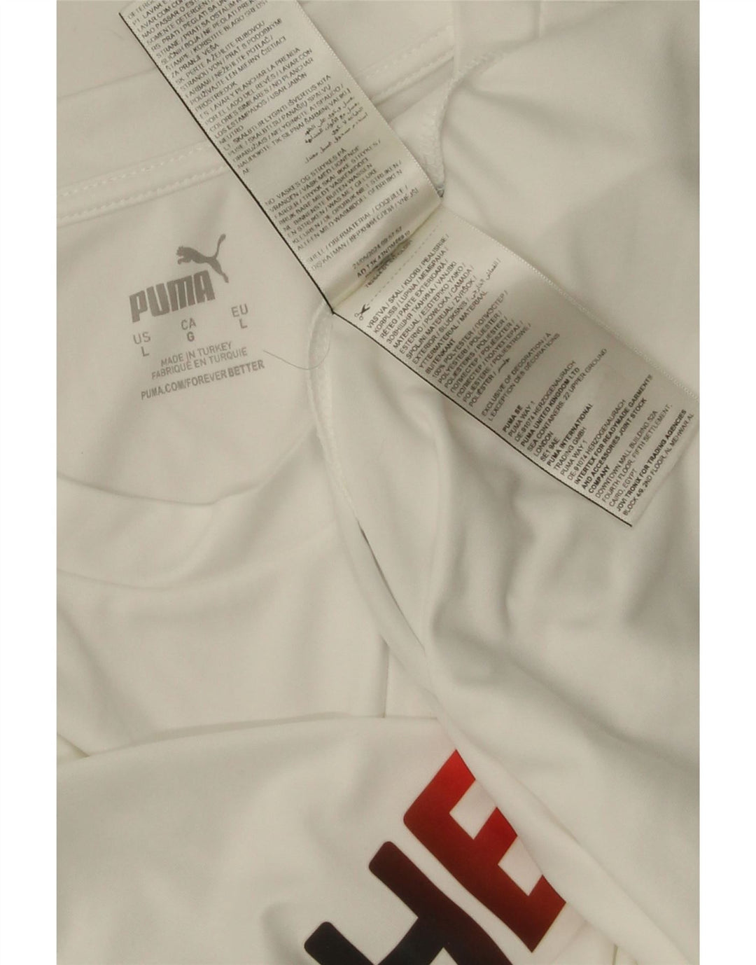 Puma Mens Deutshland Graphic T-Shirt Top Large White Polyester