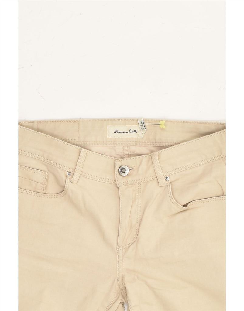 MASSIMO DUTTI Womens Slim Casual Trousers EU 34 2XS W27 L26 Beige Cotton | Vintage Massimo Dutti | Thrift | Second-Hand Massimo Dutti | Used Clothing | Messina Hembry 