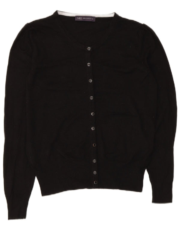 Zara Womens Cardigan Sweater UK 8 Small Black Viscose