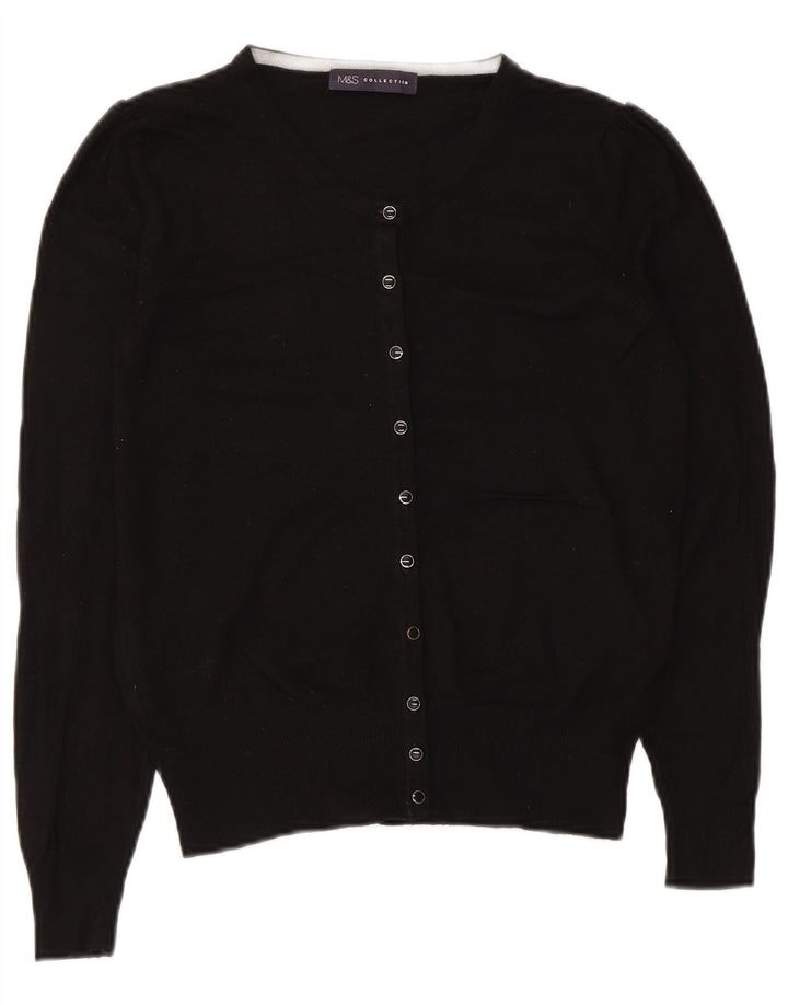 Zara Womens Cardigan Sweater UK 8 Small Black Viscose