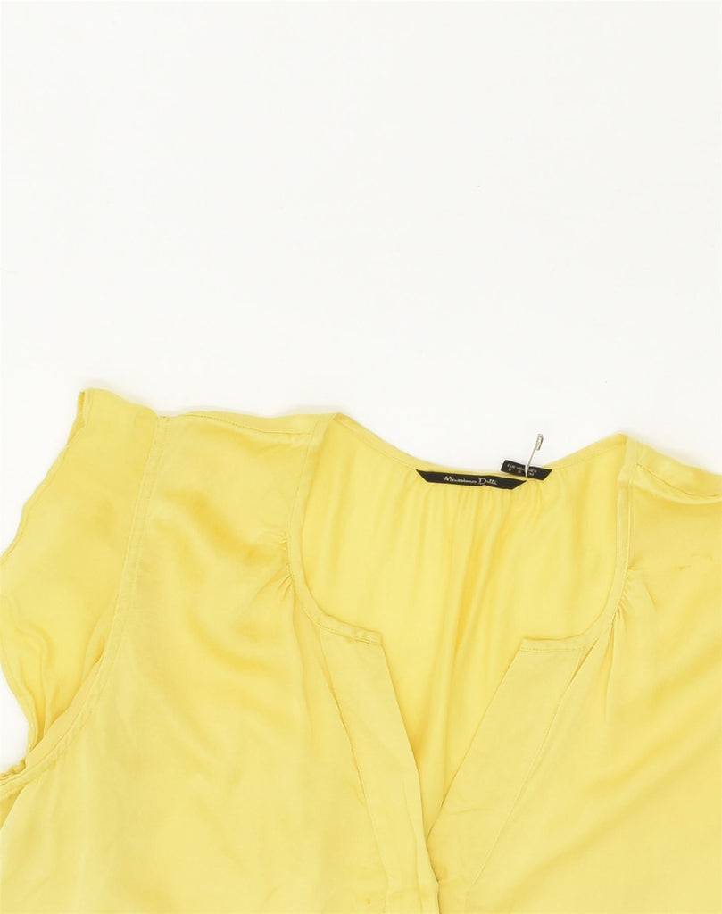 MASSIMO DUTTI Womens Blouse Top UK 10 Small Yellow Silk | Vintage Massimo Dutti | Thrift | Second-Hand Massimo Dutti | Used Clothing | Messina Hembry 