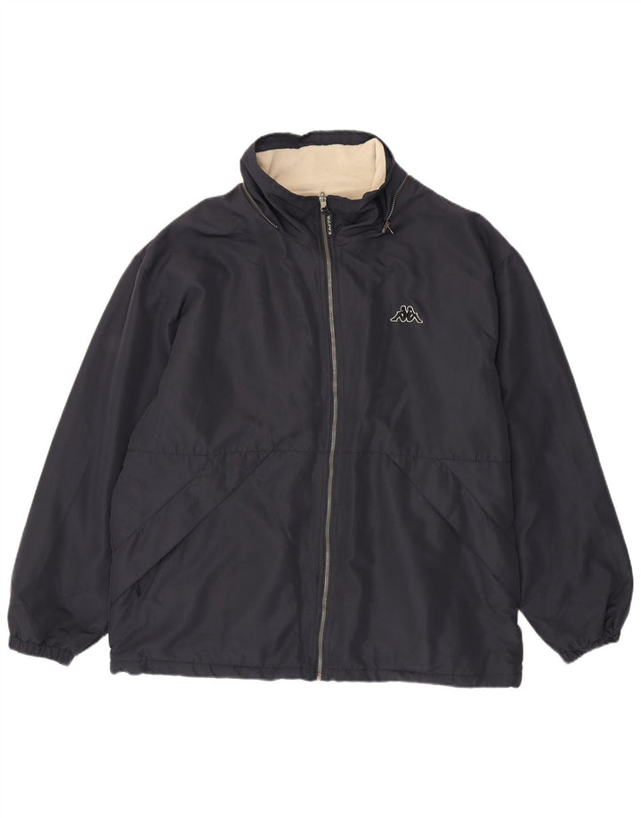 Kappa Mens Windbreaker Jacket UK 40 Large Navy Blue Polyester