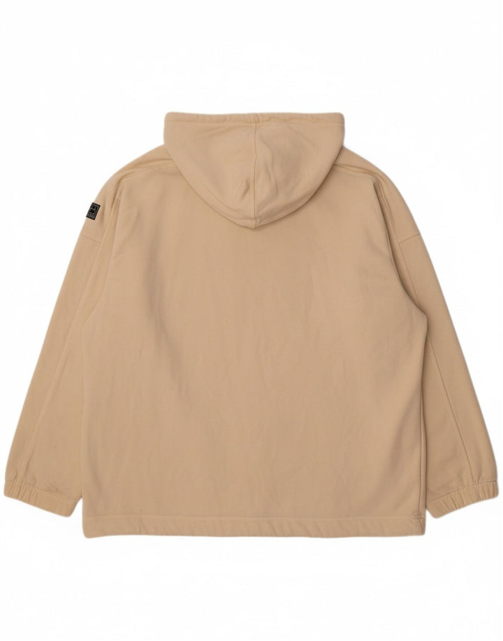 RUSSELL ATHLETIC Mens Zip Hoodie Sweater Large Beige Cotton