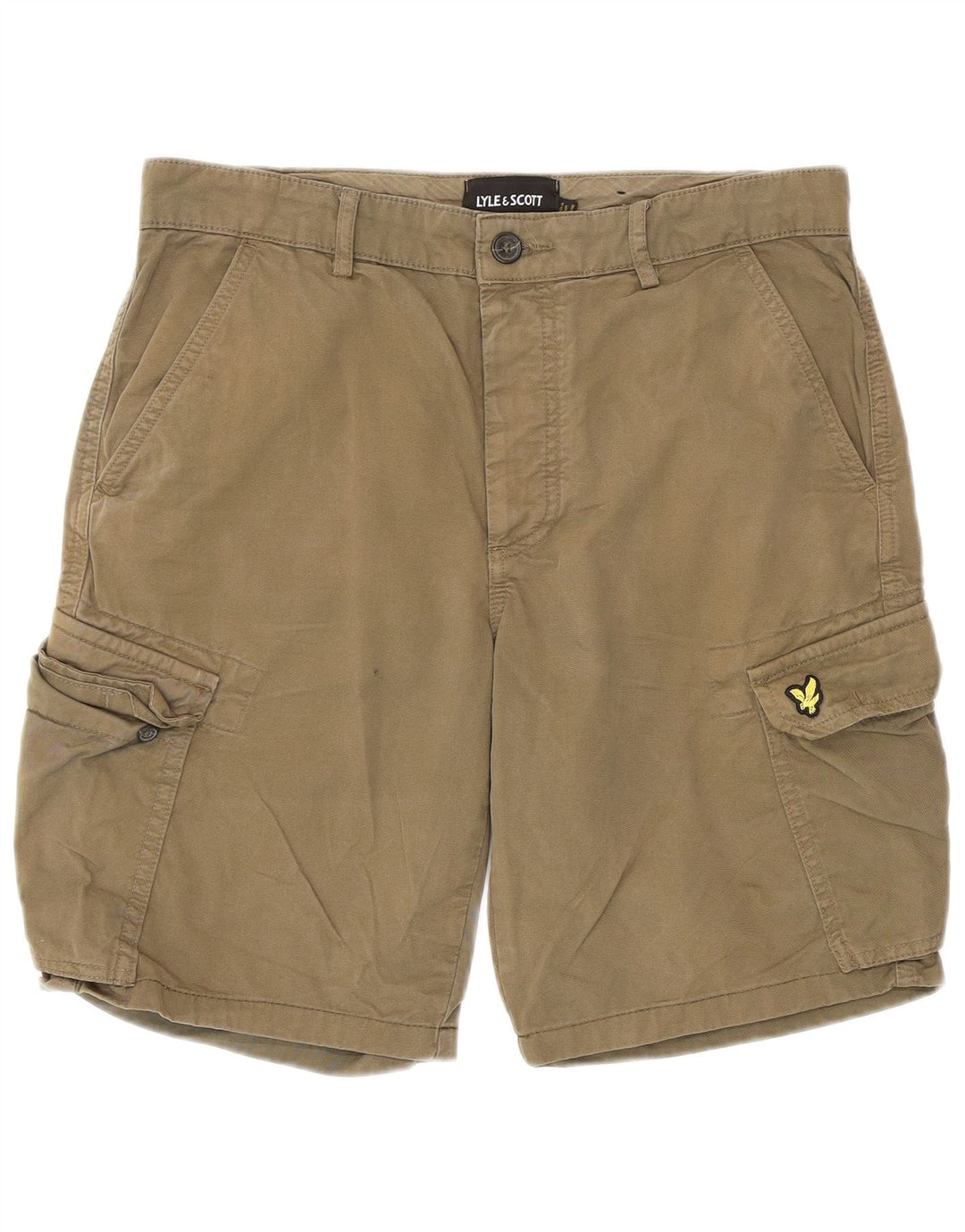 Lyle & Scott Mens Cargo Shorts Medium W32 Khaki Cotton