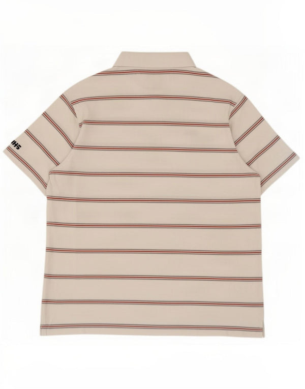 Fila Mens Polo Shirt 2XL White Striped Cotton