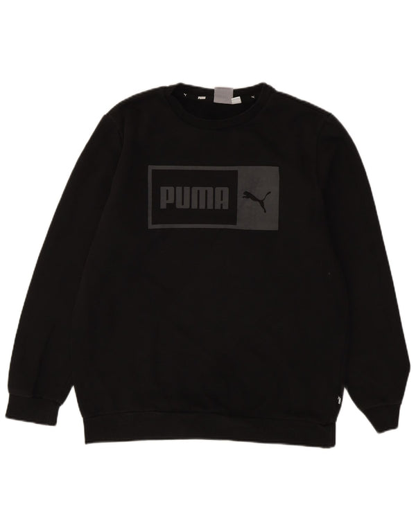 PUMA Mens Graphic Sweatshirt Jumper Medium Black Cotton