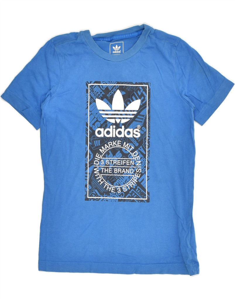 ADIDAS Boys Graphic T-Shirt Top 9-10 Years Blue Cotton | Vintage Adidas | Thrift | Second-Hand Adidas | Used Clothing | Messina Hembry 