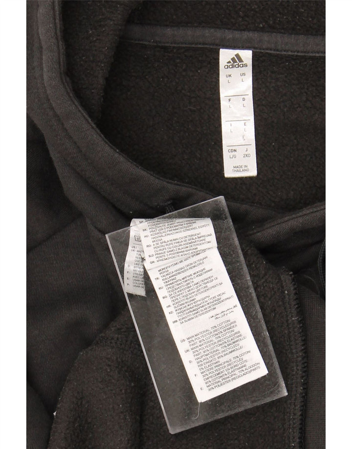 ADIDAS Mens Hoodie Jumper Large Black Cotton Vintage Adidas and Second-Hand Adidas from Messina Hembry 