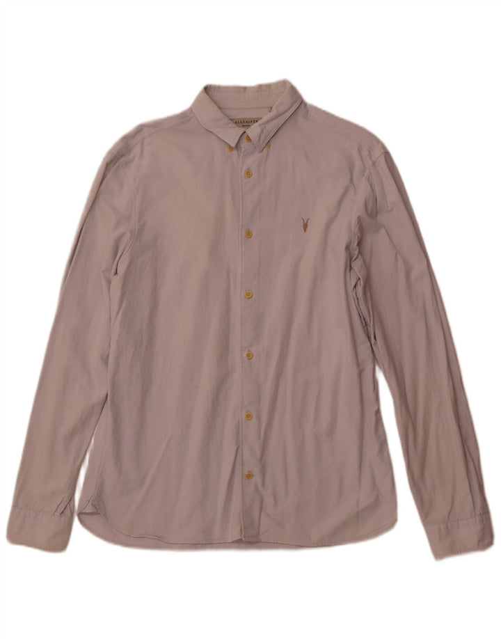 All Saints Mens Shirt Medium Off White Cotton