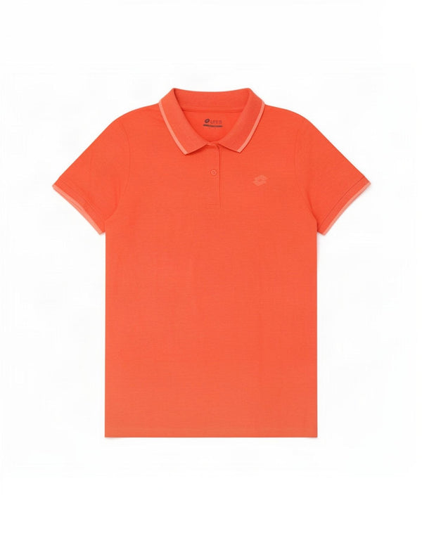 Lotto Womens Polo Shirt UK 14 Large Orange Polyester
