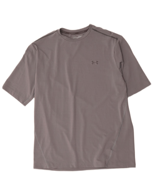 Under Armour Mens Heat Gear T-Shirt Top XL Grey Polyester