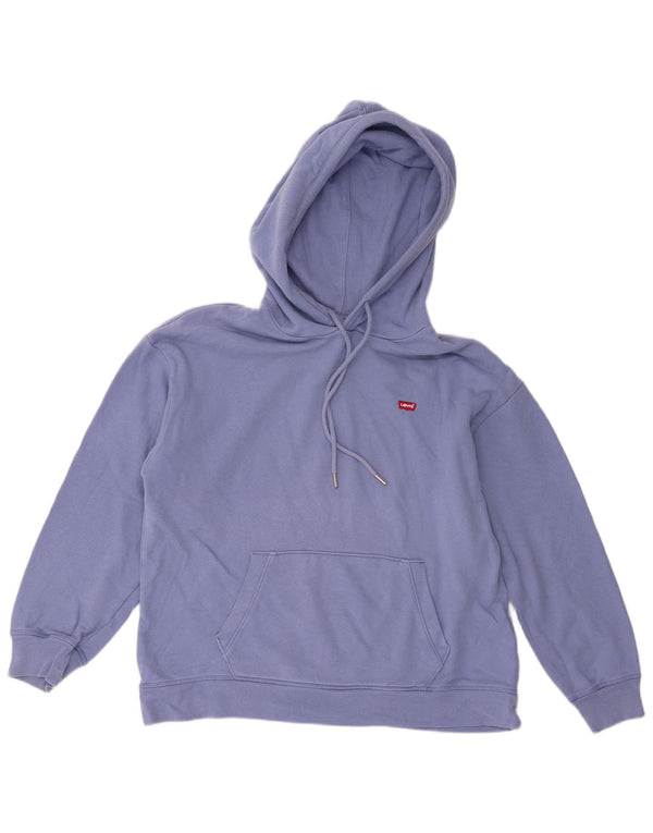 Levi's Womens Loose Fit Hoodie Jumper UK 14 Medium Blue Cotton