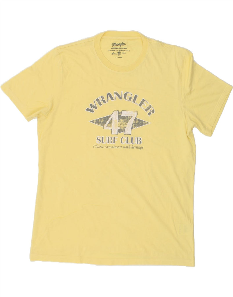 WRANGLER Mens Graphic T-Shirt Top XL Yellow Cotton | Vintage Wrangler | Thrift | Second-Hand Wrangler | Used Clothing | Messina Hembry 