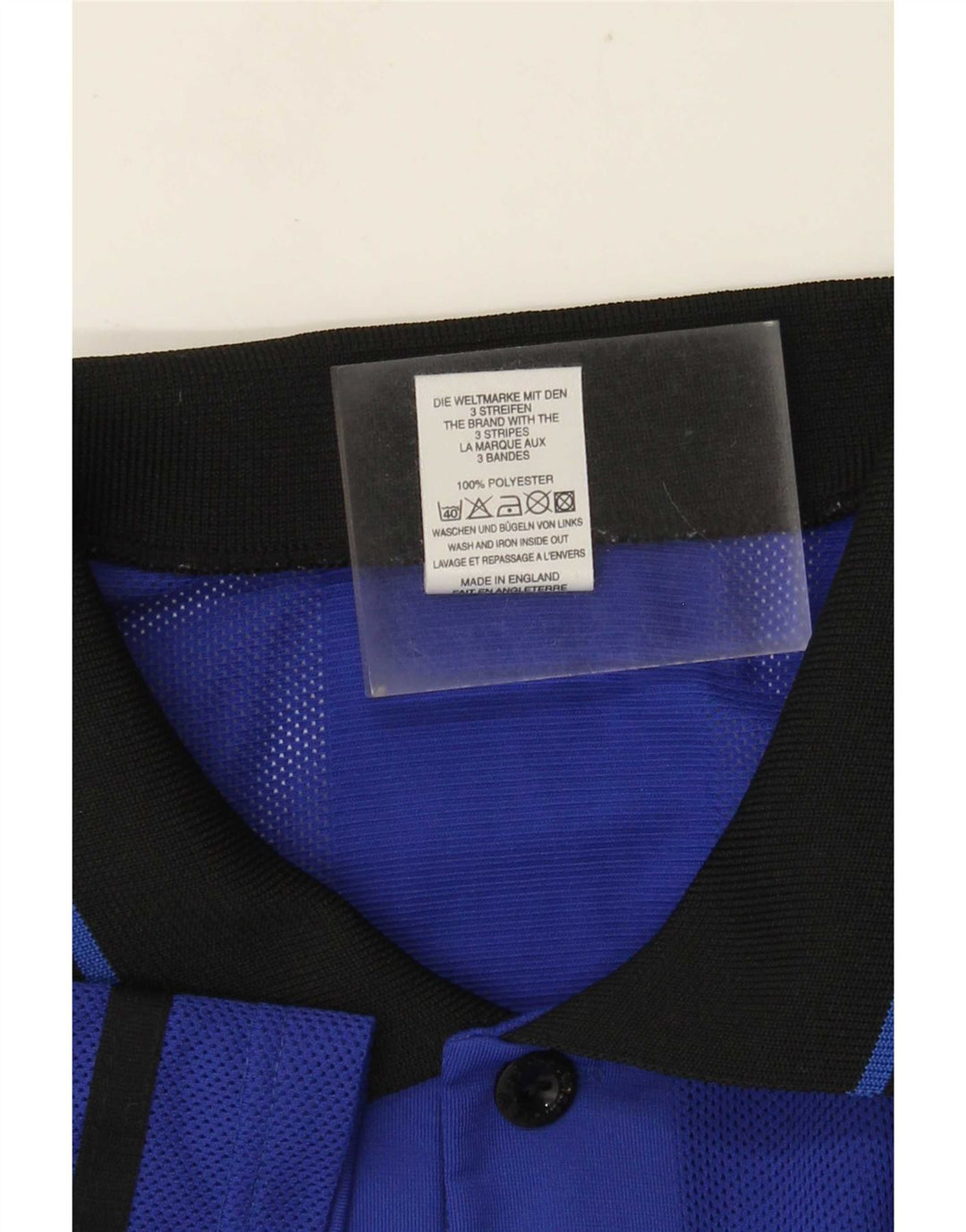 Adidas Mens Polo Shirt XL Blue Striped Polyester