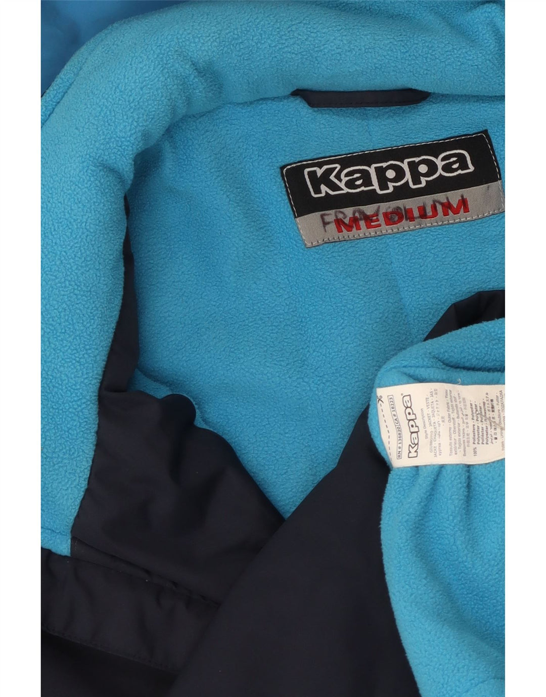Kappa Mens Graphic Windbreaker Jacket UK 38 Medium Navy Blue Colourblock