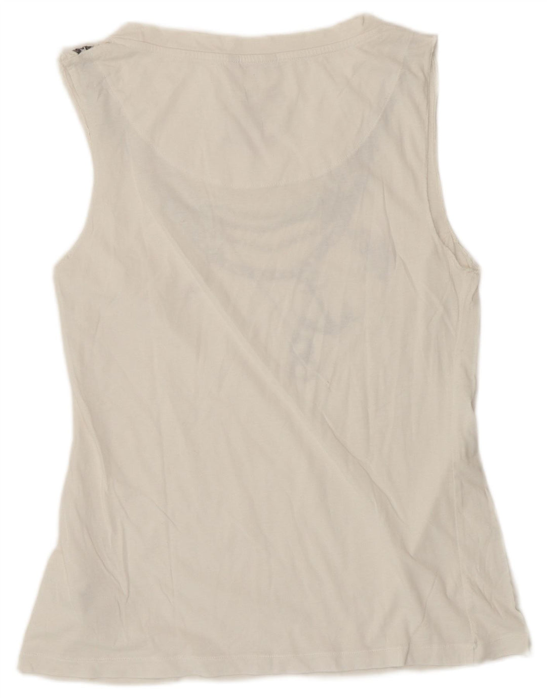 Carrera Womens Graphic Vest Top UK 10 Small White Cotton
