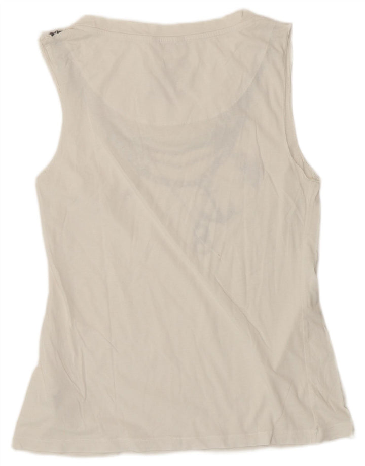 Carrera Womens Graphic Vest Top UK 10 Small White Cotton