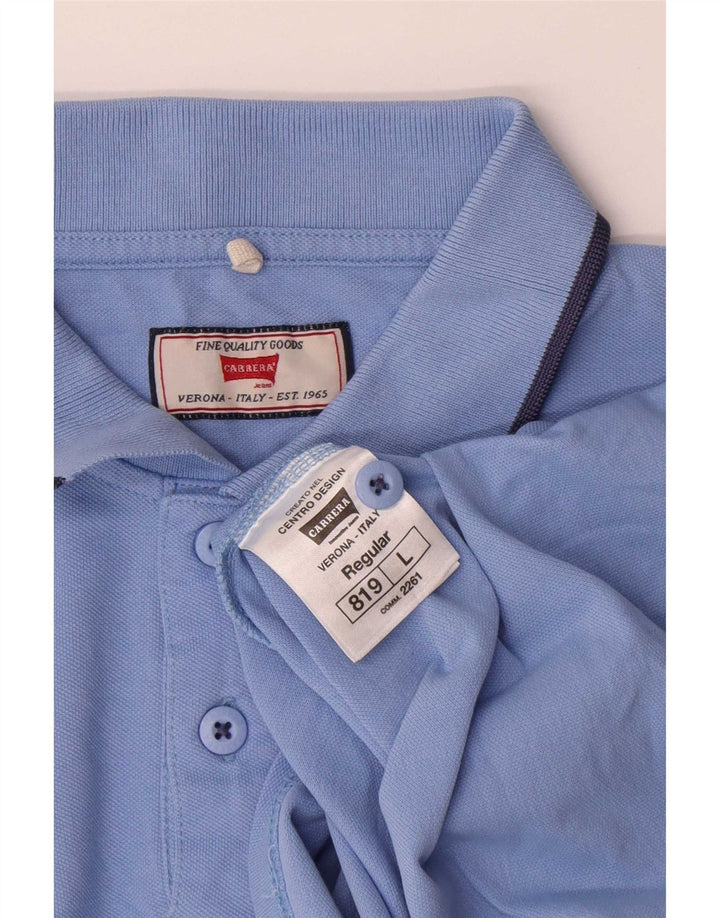 Carrera Mens Polo Shirt Large Blue Cotton