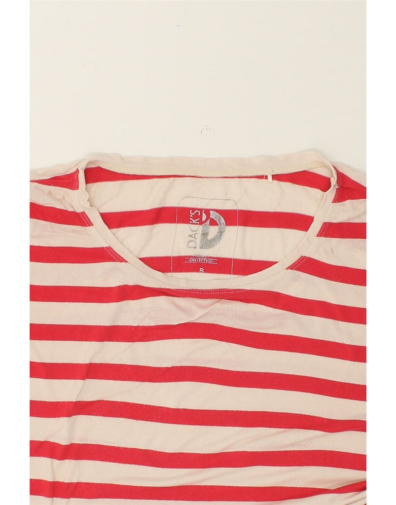 DACK'S Womens T-Shirt Top UK 10 Small Red Striped | Vintage Dack's | Thrift | Second-Hand Dack's | Used Clothing | Messina Hembry 