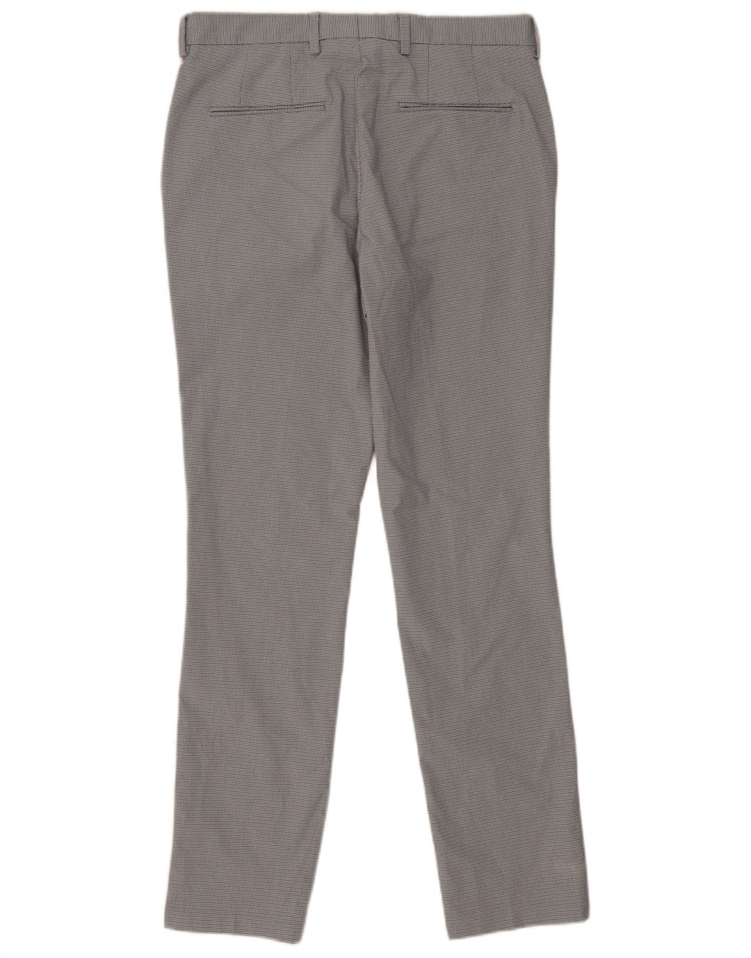 Reiss Womens Slim Suit Trousers W32 L32 Grey Houndstooth Cotton