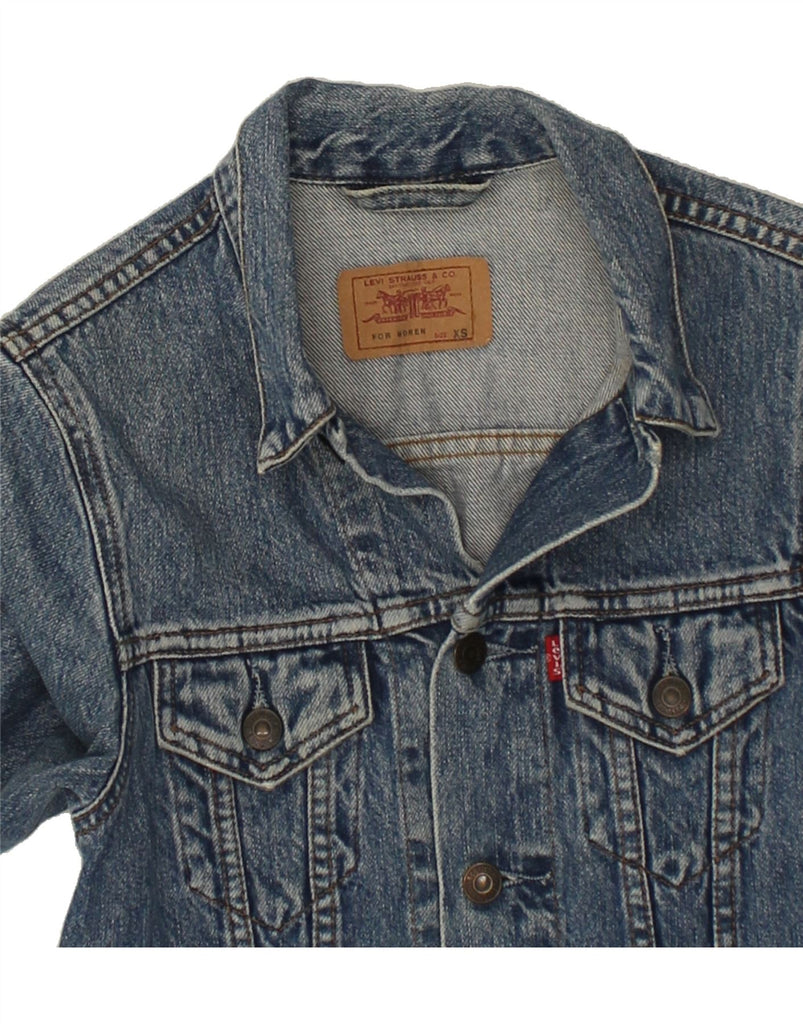 LEVI'S Womens Denim Jacket UK 4 XS Blue Cotton | Vintage Levi's | Thrift | Second-Hand Levi's | Used Clothing | Messina Hembry 