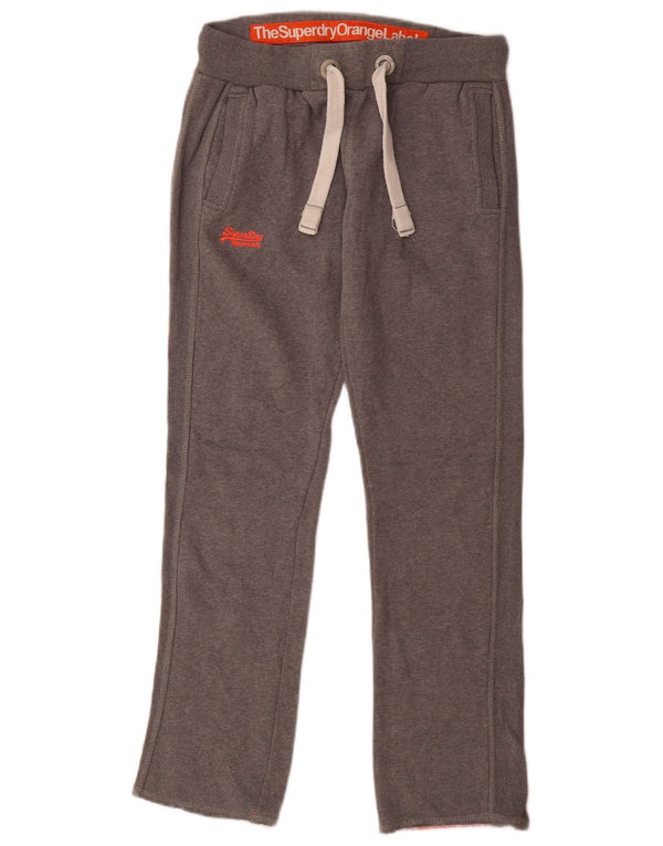 Superdry Womens Tracksuit Trousers UK 10 Small Grey Cotton