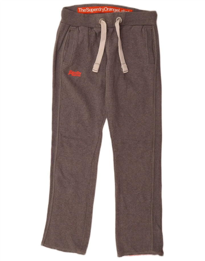 Superdry Womens Tracksuit Trousers UK 10 Small Grey Cotton