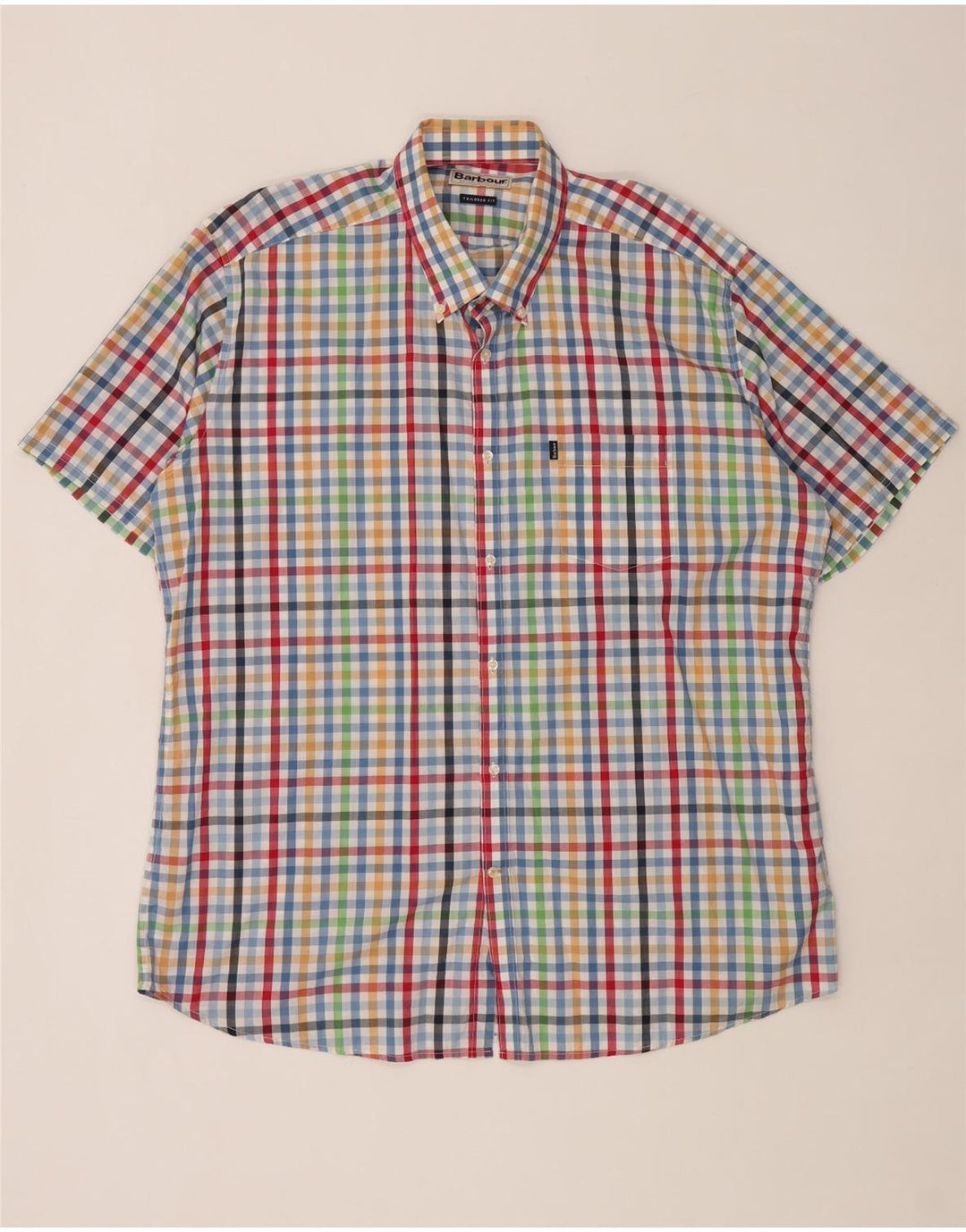 Barbour Mens Short Sleeve Tailored Fit Shirt 3XL Multicoloured Gingham